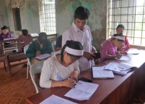 student taking survey Vietnam
