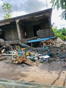 house destroyed in Haiti