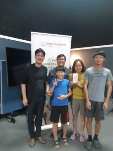 Soriel with the sponsor who attended the event with his family.